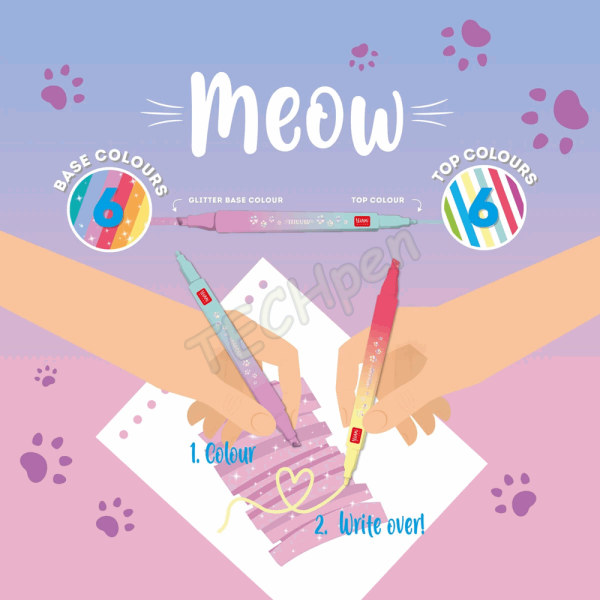 LEGAMI COH0001 MEOW - SET OF 6 DUAL-TIP LAYERING MAR - MULTICOLOR INK