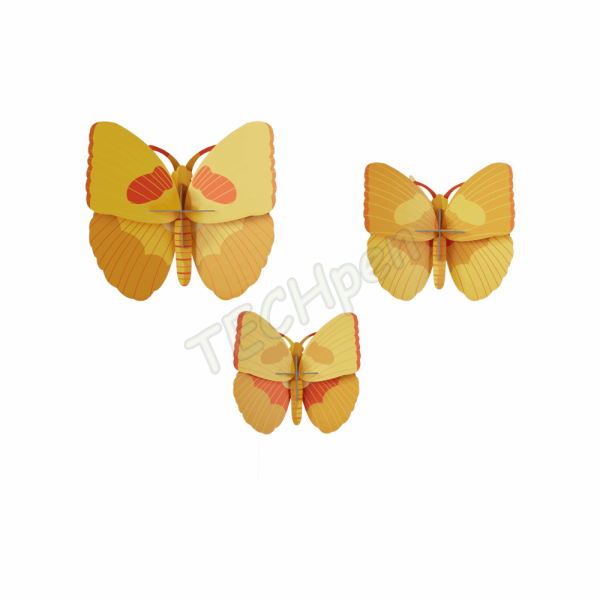 ROOF YELLOW BUTTERFLIES, SET OF 3 TTM197