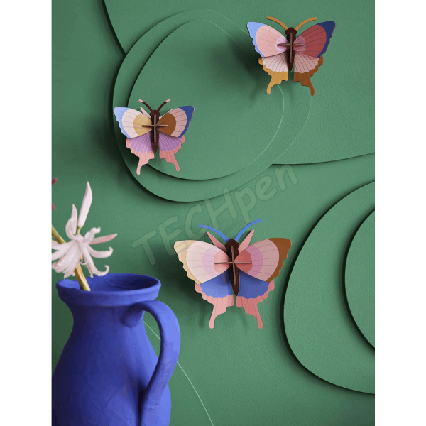 ROOF TTM191 GOLD RIM BUTTERFLIES, SET OF 3