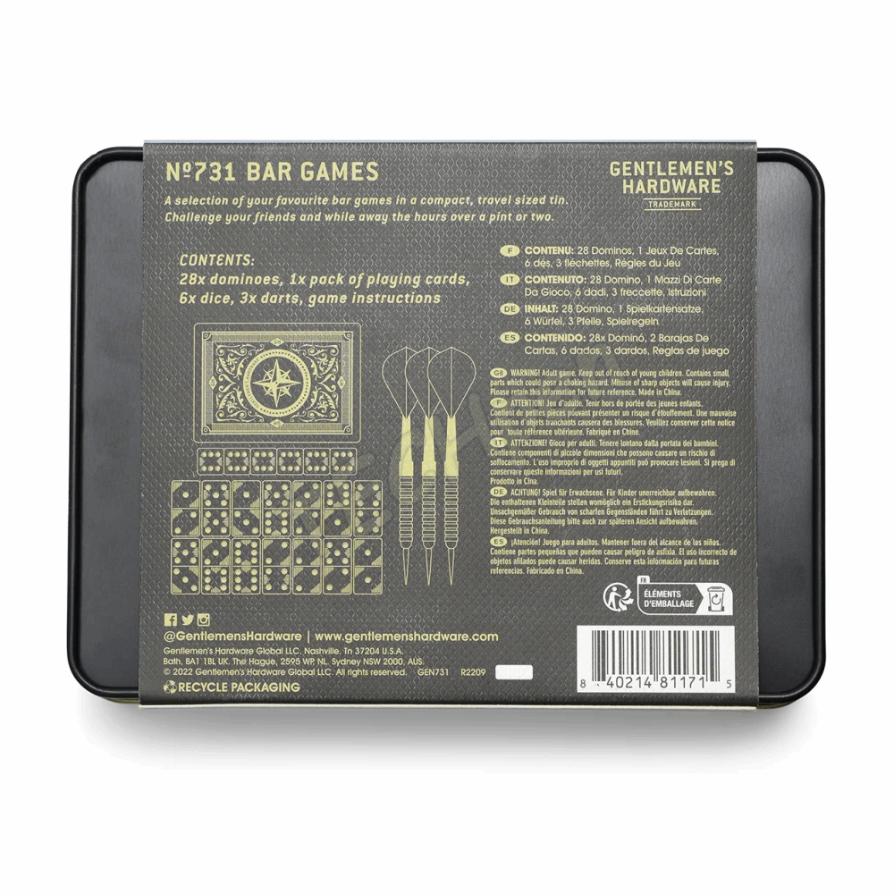 GENTLEMENS BAR GAMES IN TIN GEN731