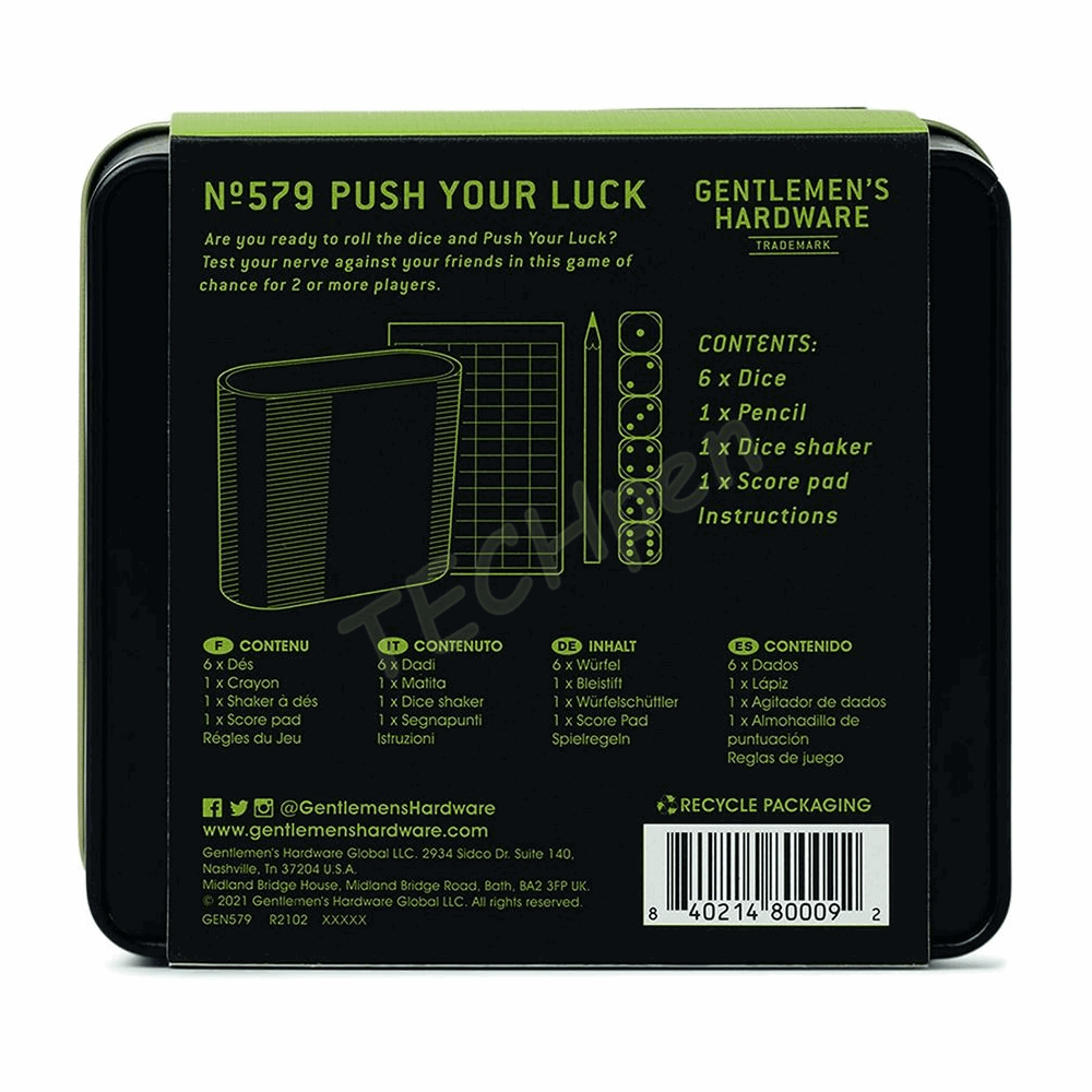 GENTLEMENS GEN579 PUSH YOUR LUCK