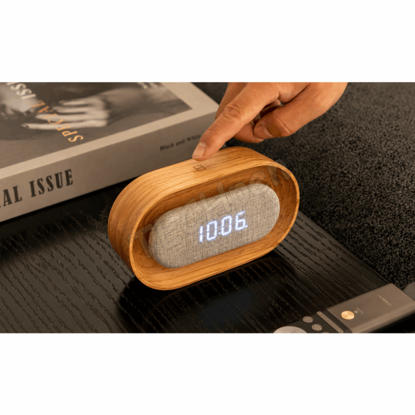 GINGKO G076O-AH LUMOS CLOCK OVAL WHITE ASH