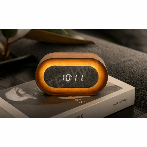 GINGKO G076O-WT LUMOS CLOCK OVAL WALNUT