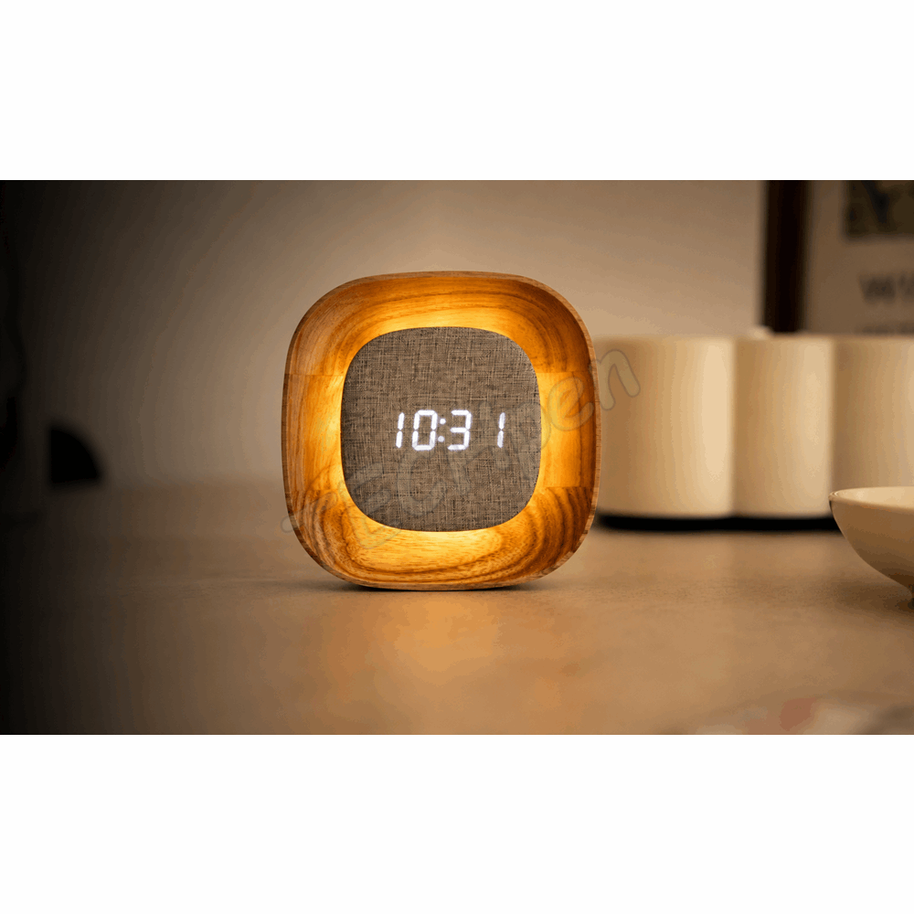 GINGKO G076S-AH LUMOS CLOCK SQUARE WHITE ASH