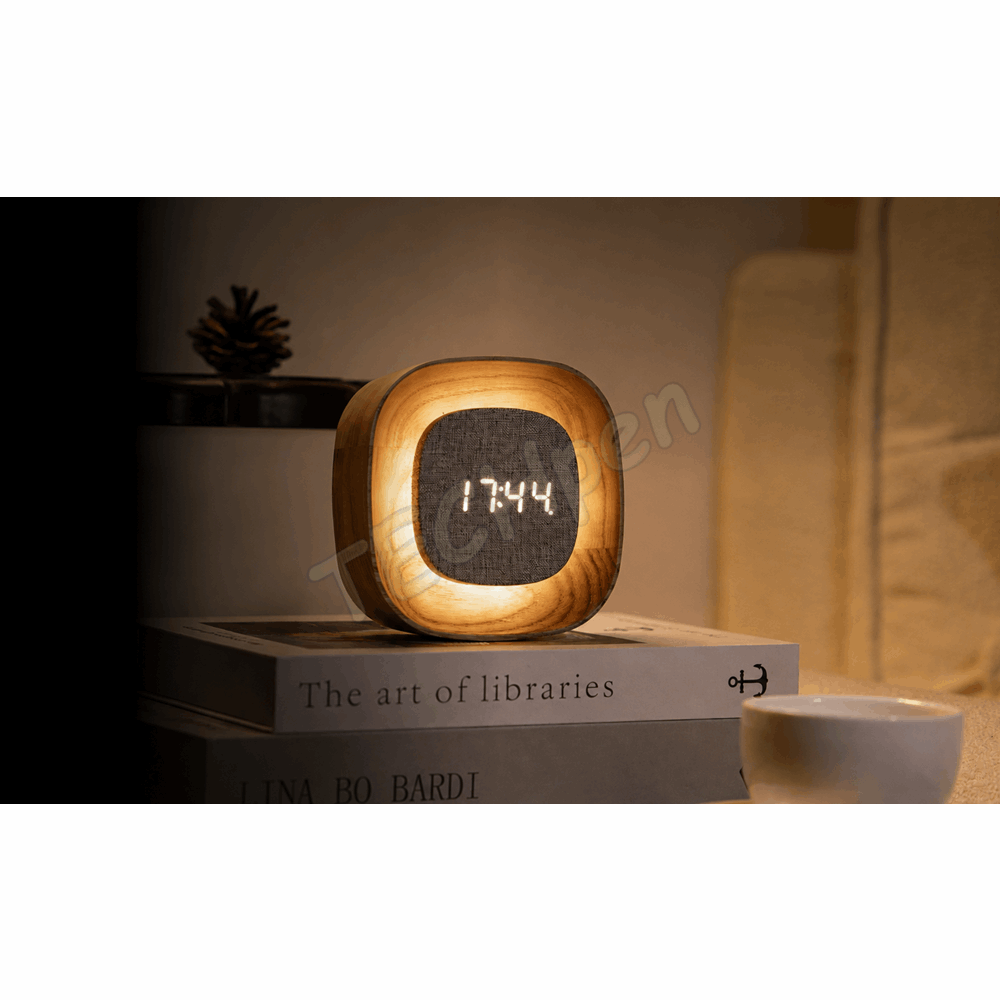 GINGKO G076S-AH LUMOS CLOCK SQUARE WHITE ASH