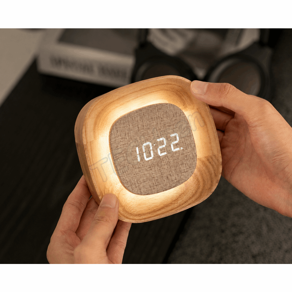 GINGKO G076S-AH LUMOS CLOCK SQUARE WHITE ASH
