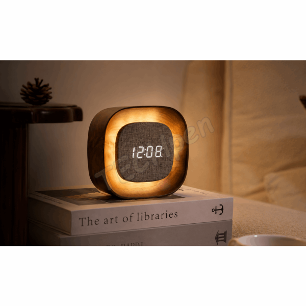 GINGKO G076S-WT LUMOS CLOCK SQUARE WALNUT