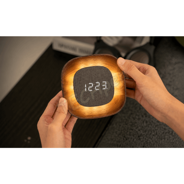 GINGKO G076S-WT LUMOS CLOCK SQUARE WALNUT