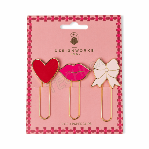 DESIGNWORKSINK PWC-1001EU SET OF 3 PAPERCLIPS - LOVE