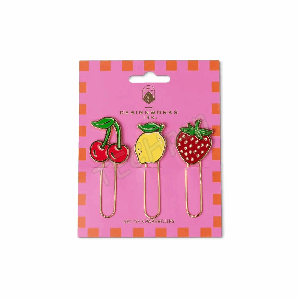 DESIGNWORKSINK PWC-1004EU SET OF 3 PAPERCLIPS - FRUIT