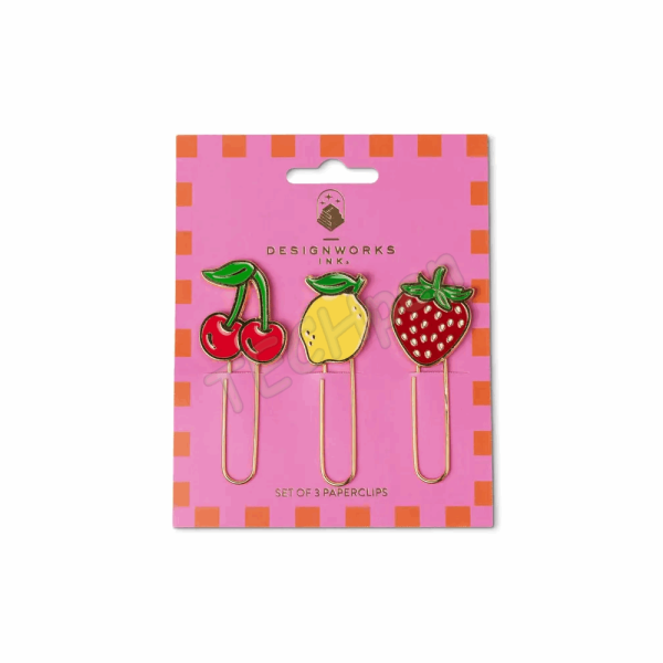 DESIGNWORKSINK PWC-1004EU SET OF 3 PAPERCLIPS - FRUIT
