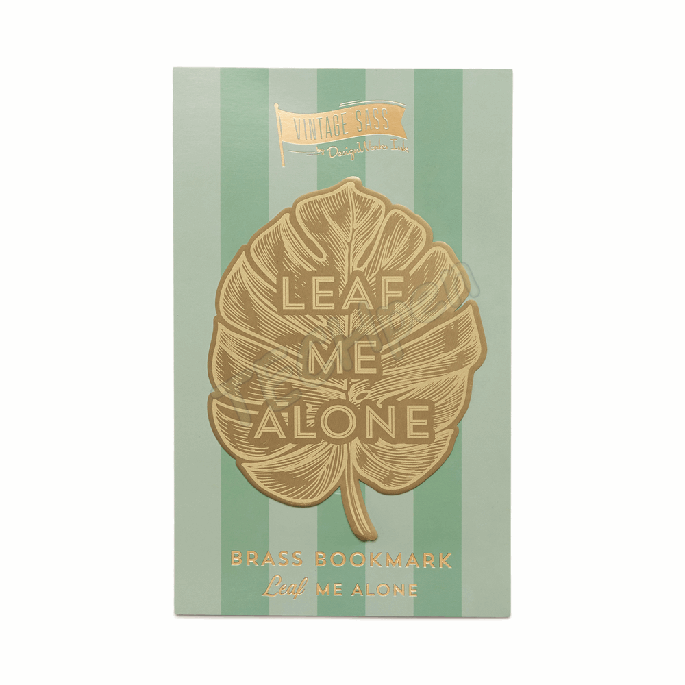 DESIGNWORKSINK DBM-1017 VINTAGE SASS BRASS BOOKMARK - LEAF ME ALONE