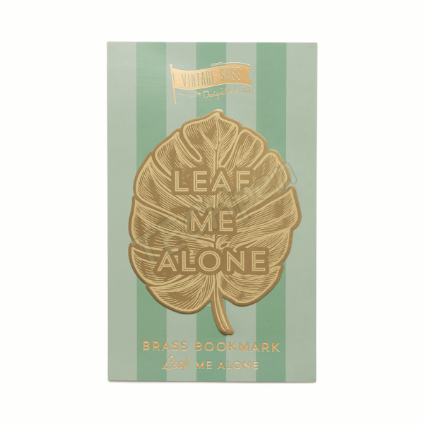 DESIGNWORKSINK DBM-1017 VINTAGE SASS BRASS BOOKMARK - LEAF ME ALONE