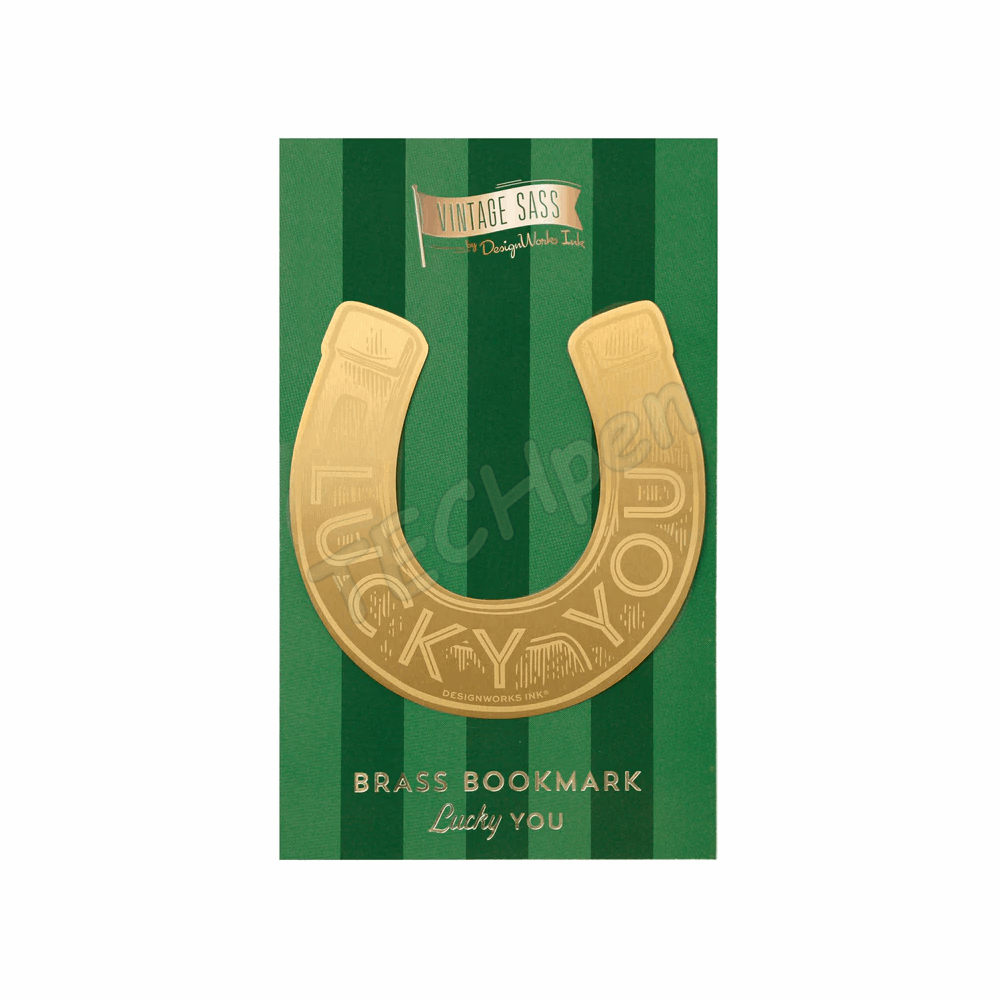 DESIGNWORKSINK DBM-1018 VINTAGE SASS BRASS BOOKMARK - LUCKY YOU