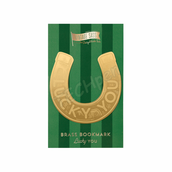 DESIGNWORKSINK DBM-1018 VINTAGE SASS BRASS BOOKMARK - LUCKY YOU