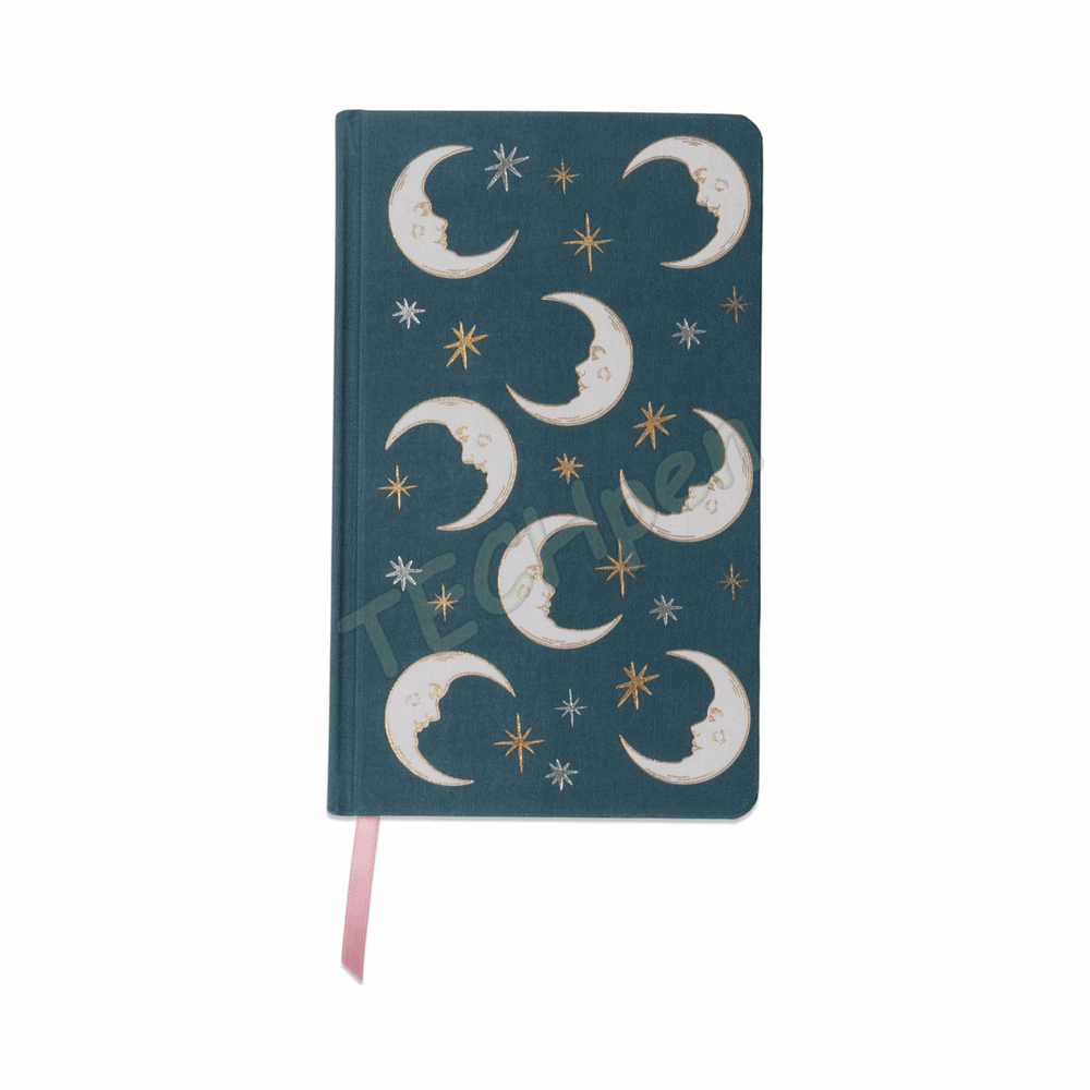 DESIGNWORKSINK JB85-2224EU CELESTIAL BOOKCLOTH JOURNAL - TEAL MOON (FSC MIX CREDIT)