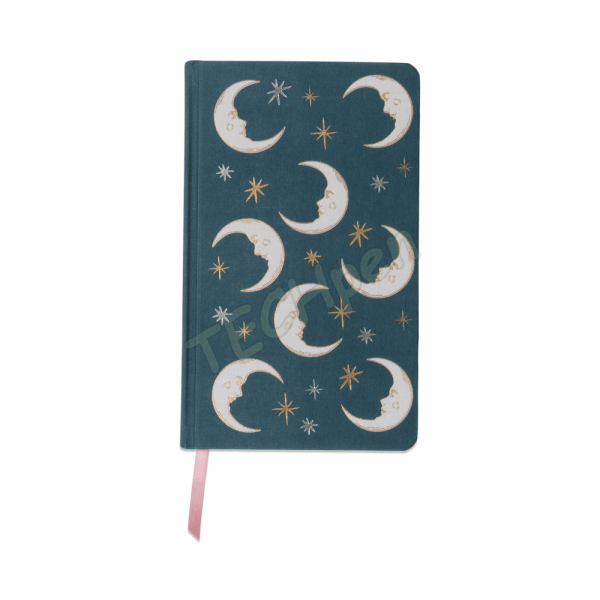 DESIGNWORKSINK JB85-2224EU CELESTIAL BOOKCLOTH JOURNAL - TEAL MOON (FSC MIX CREDIT)