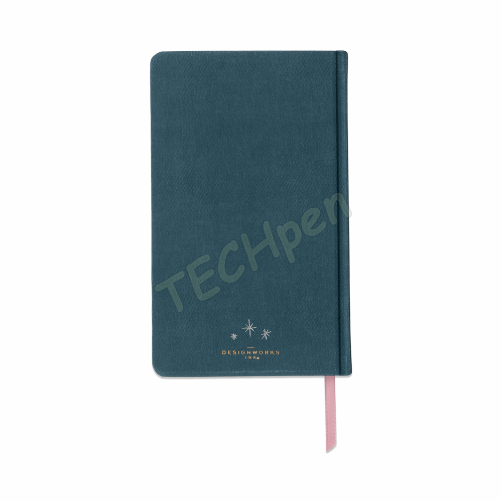 DESIGNWORKSINK JB85-2224EU CELESTIAL BOOKCLOTH JOURNAL - TEAL MOON (FSC MIX CREDIT)