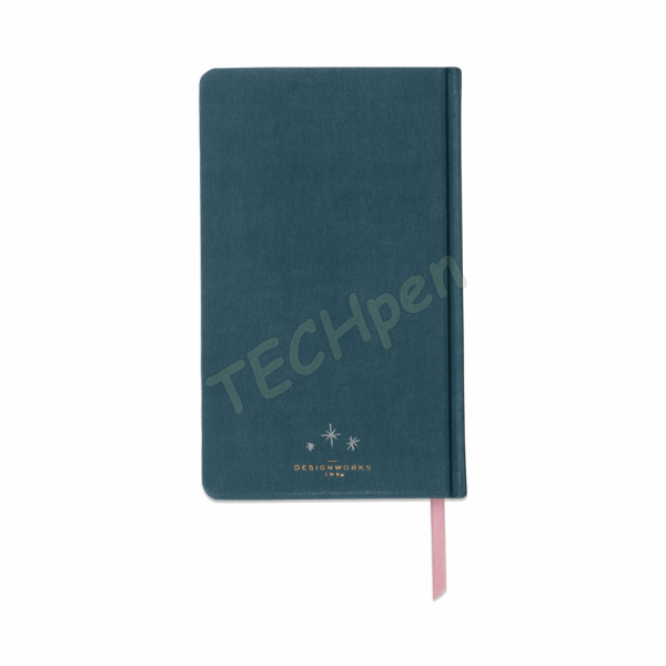 DESIGNWORKSINK JB85-2224EU CELESTIAL BOOKCLOTH JOURNAL - TEAL MOON (FSC MIX CREDIT)