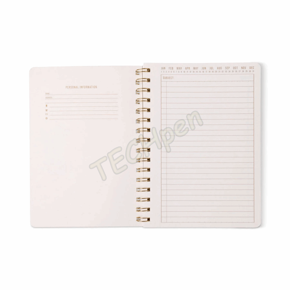 DESIGNWORKSINK JTW68-1018EU TULIP A5 TWIN WIRE NOTEBOOK - BLUE LATTICE