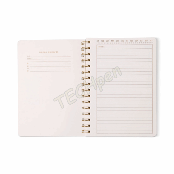 DESIGNWORKSINK JTW68-1018EU TULIP A5 TWIN WIRE NOTEBOOK - BLUE LATTICE