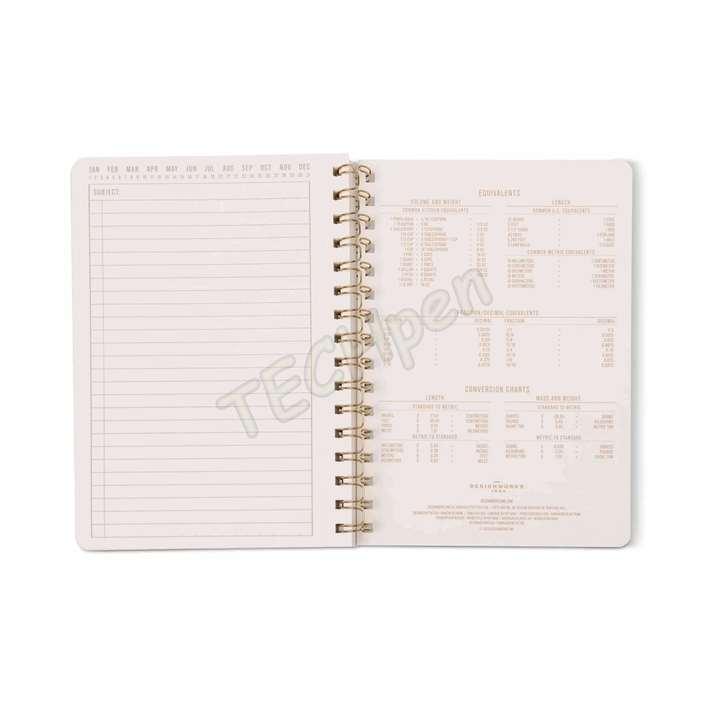DESIGNWORKSINK JTW68-1018EU TULIP A5 TWIN WIRE NOTEBOOK - BLUE LATTICE