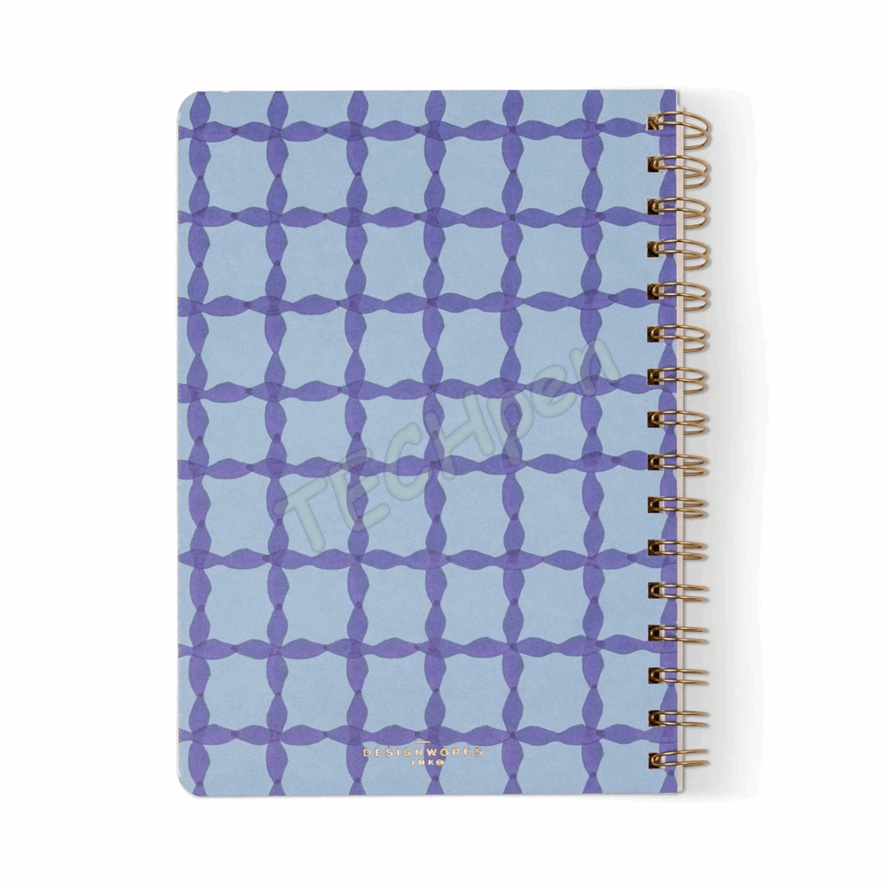 DESIGNWORKSINK JTW68-1018EU TULIP A5 TWIN WIRE NOTEBOOK - BLUE LATTICE