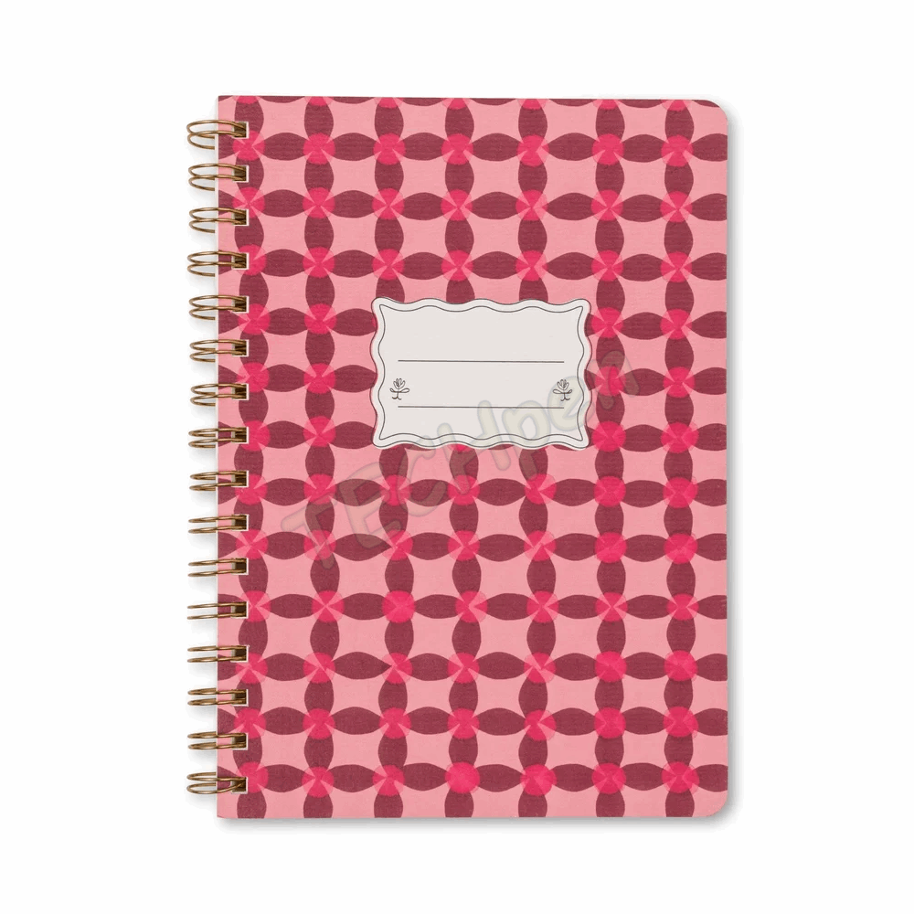 DESIGNWORKSINK JTW68-1019EU TULIP A5 TWIN WIRE NOTEBOOK - PINWHEEL PINK