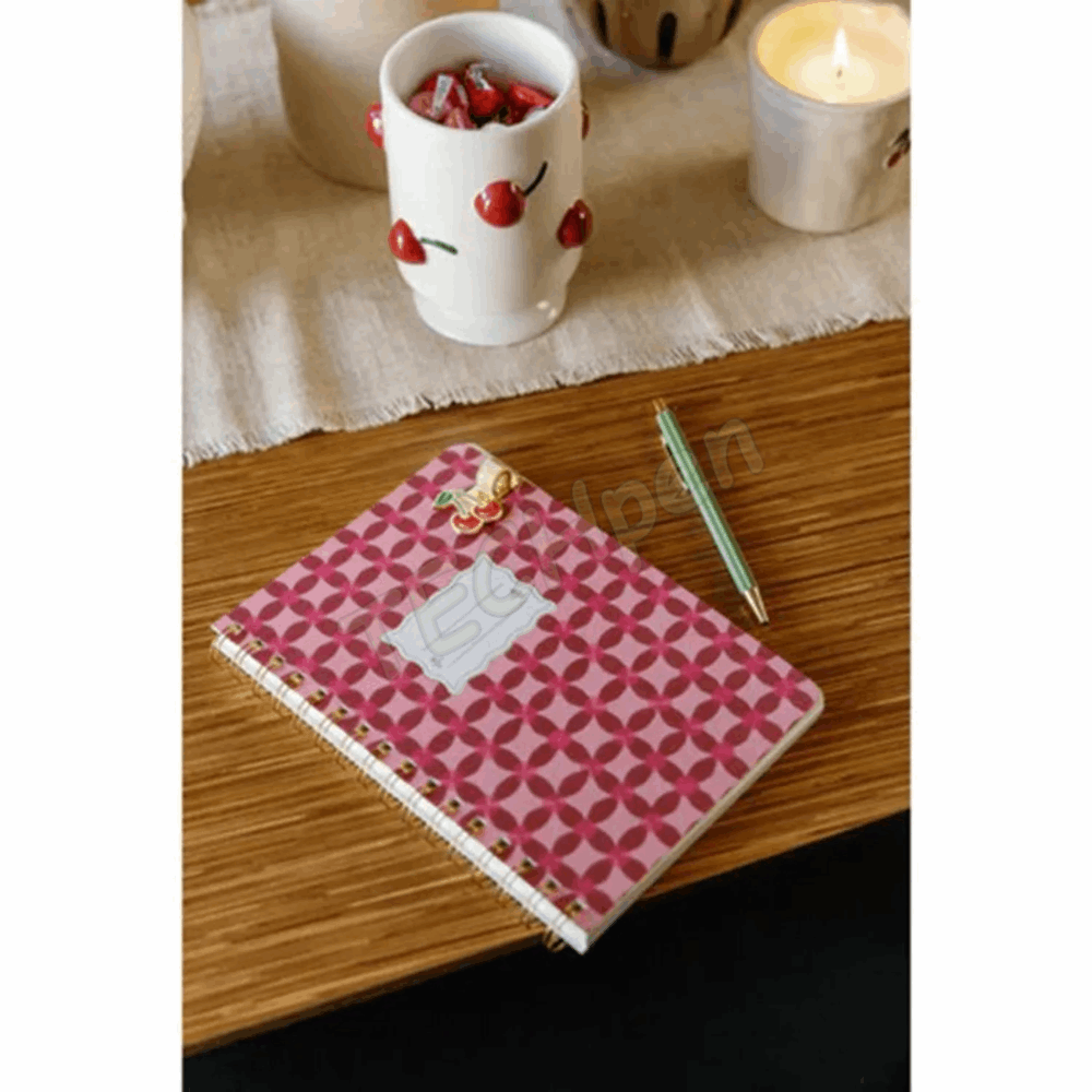 DESIGNWORKSINK JTW68-1019EU TULIP A5 TWIN WIRE NOTEBOOK - PINWHEEL PINK