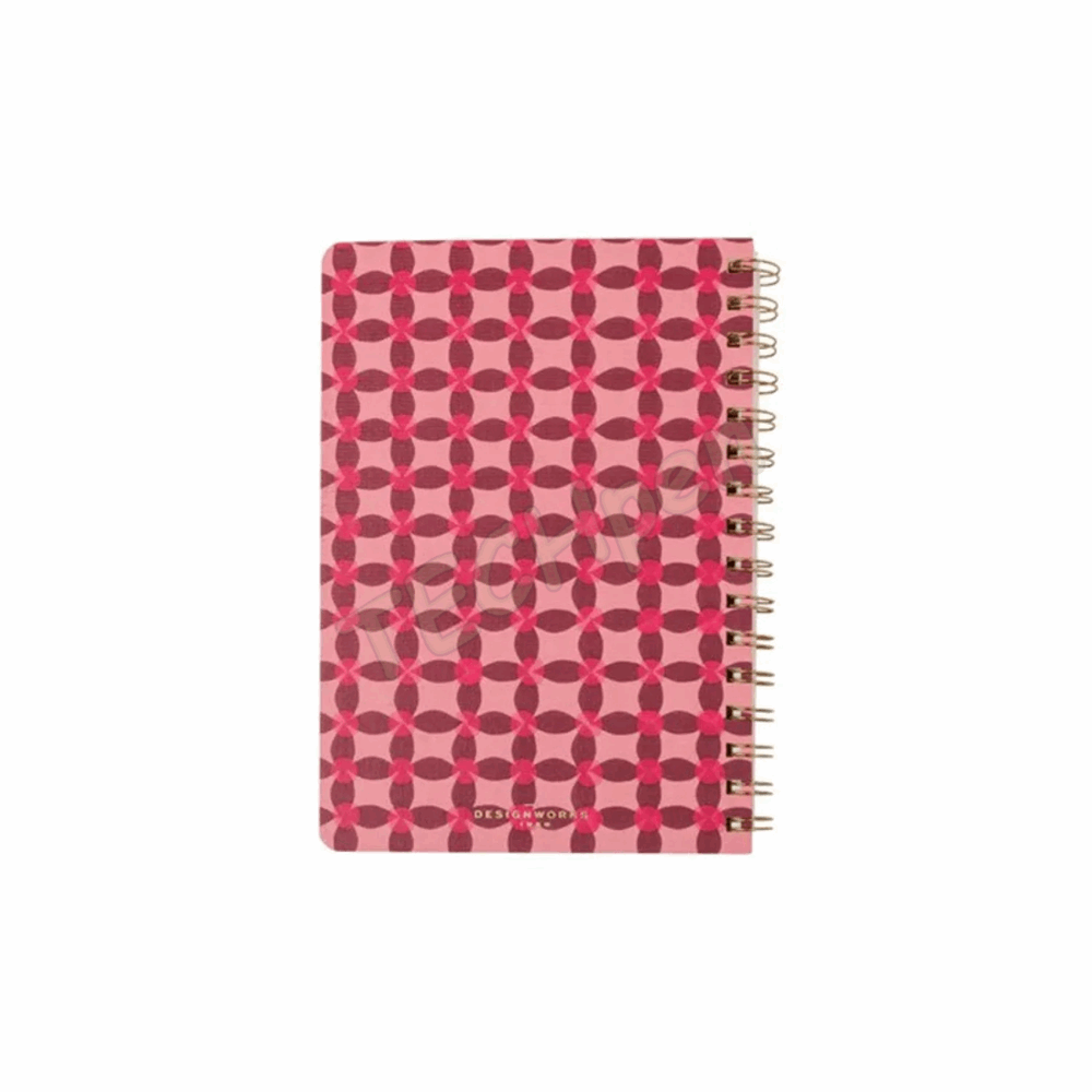DESIGNWORKSINK JTW68-1019EU TULIP A5 TWIN WIRE NOTEBOOK - PINWHEEL PINK