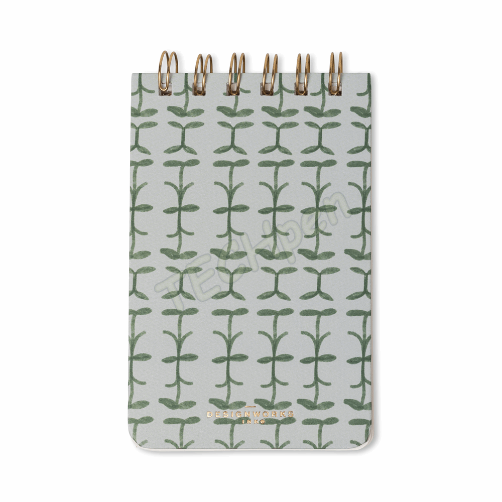 DESIGNWORKSINK PPS56-2048EU TULIP TWIN WIRE NOTEPAD - GREEN VINE
