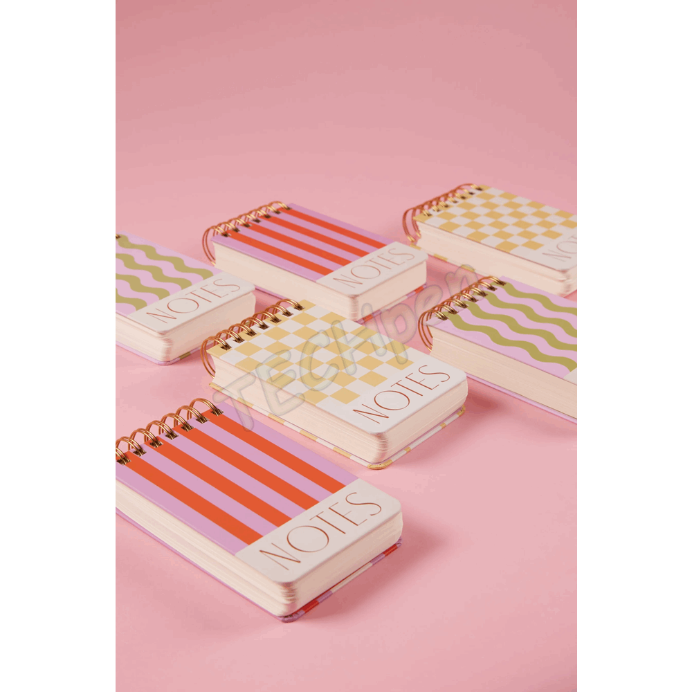 DESIGNWORKSINK ST46-1003 TWIN WIRE CHUNKY NOTEPAD - CHECKS