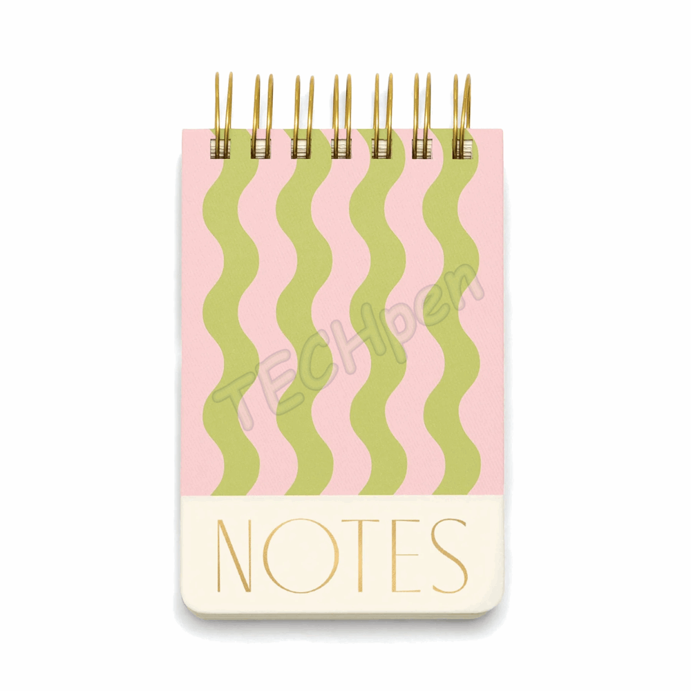 DESIGNWORKSINK ST46-1004 TWIN WIRE CHUNKY NOTEPAD - WAVY STRIPES