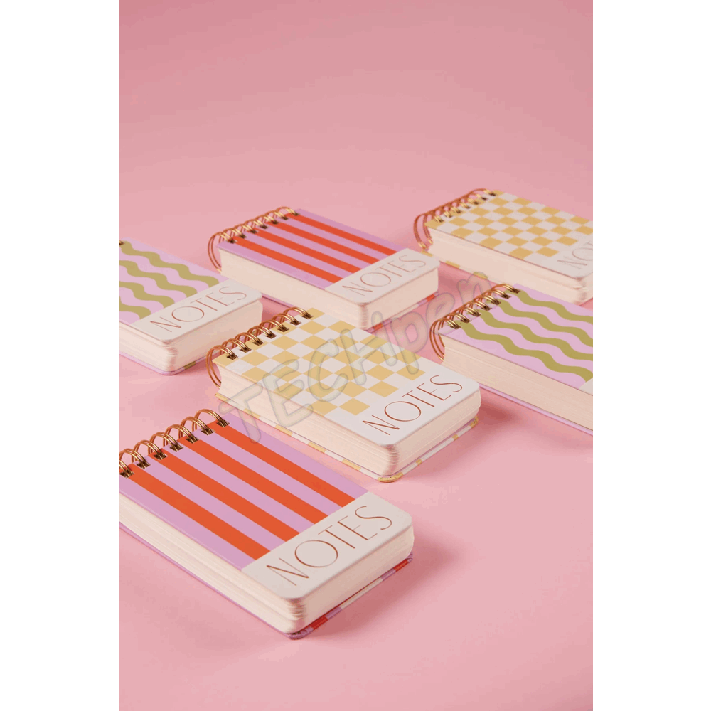DESIGNWORKSINK ST46-1004 TWIN WIRE CHUNKY NOTEPAD - WAVY STRIPES