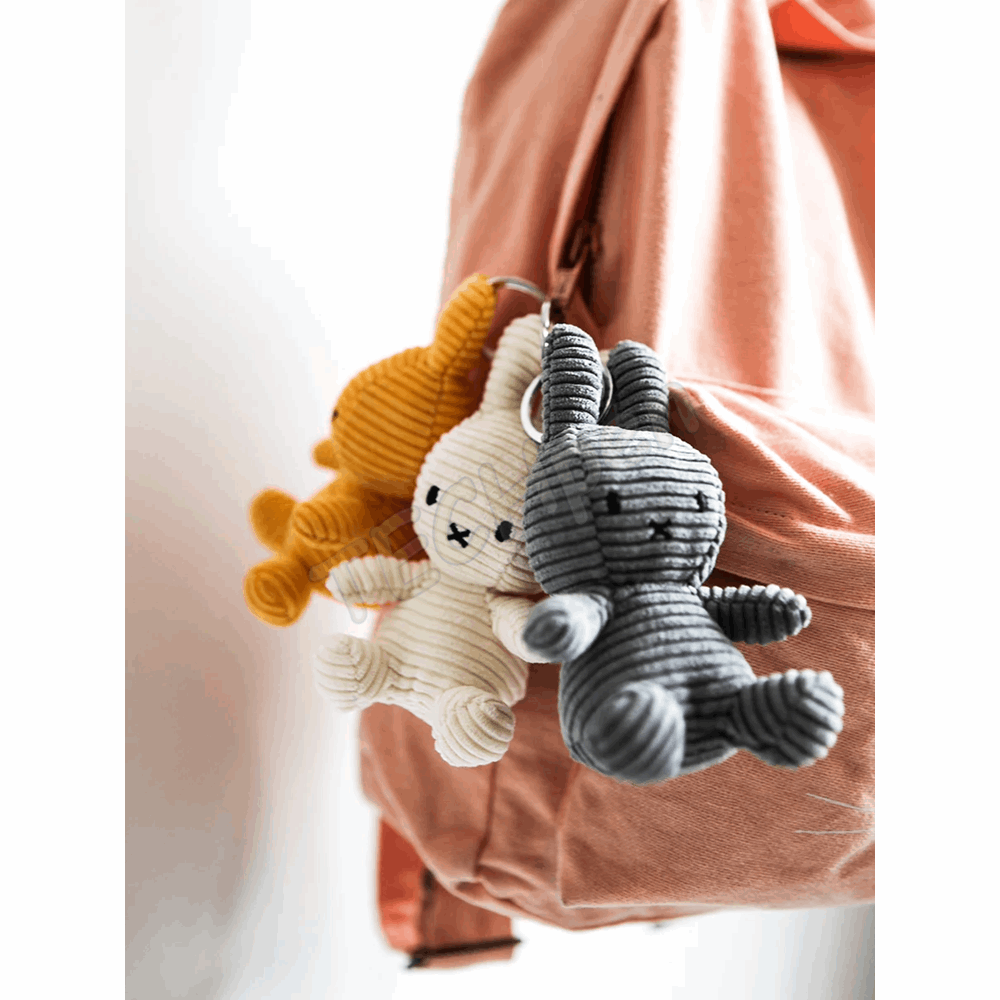 BONTON 24205081 Miffy Keychain ECO Corduroy Grey - 10 cm - 4
