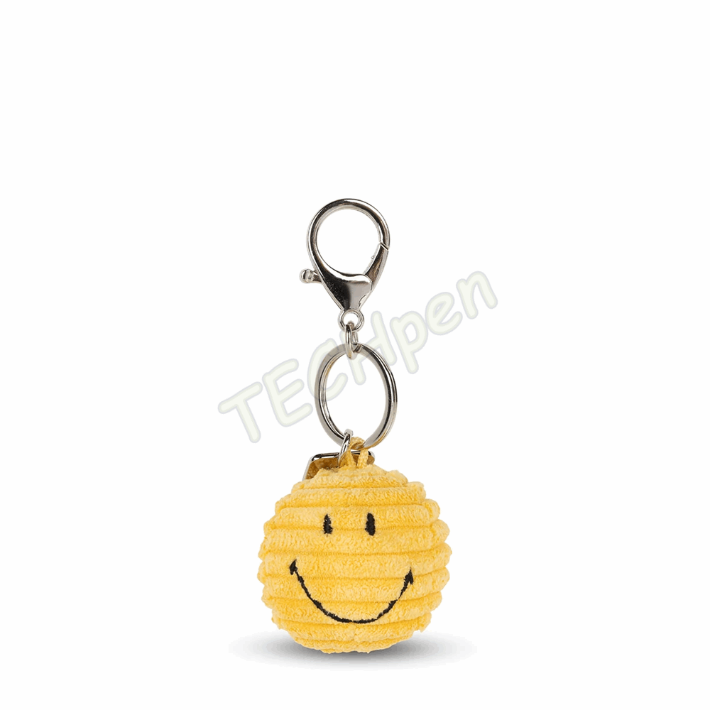 BONTON 35004200 SMILEY KEYCHAIN ECO CORDUROY - 4,5 CM - 2 YELLOW