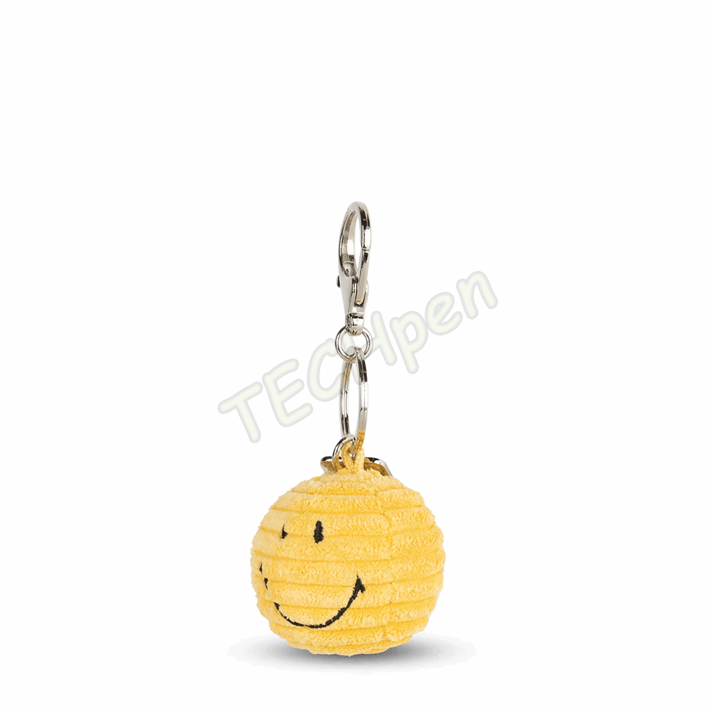 BONTON 35004200 SMILEY KEYCHAIN ECO CORDUROY - 4,5 CM - 2 YELLOW