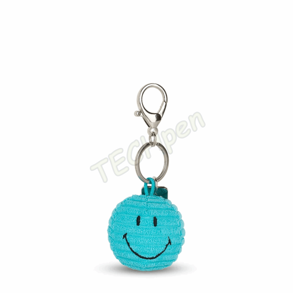 BONTON 35004309 SMILEY KEYCHAIN ECO CORDUROY - 4,5 CM - 2 TEAL