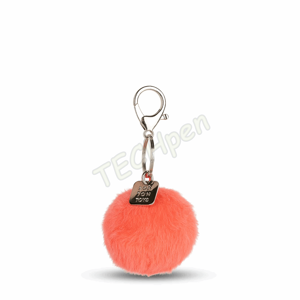 BONTON 35305123 SMILEY KEYCHAIN ECO FUZZY - 5,5 CM - 2 BRIGHT CORAL
