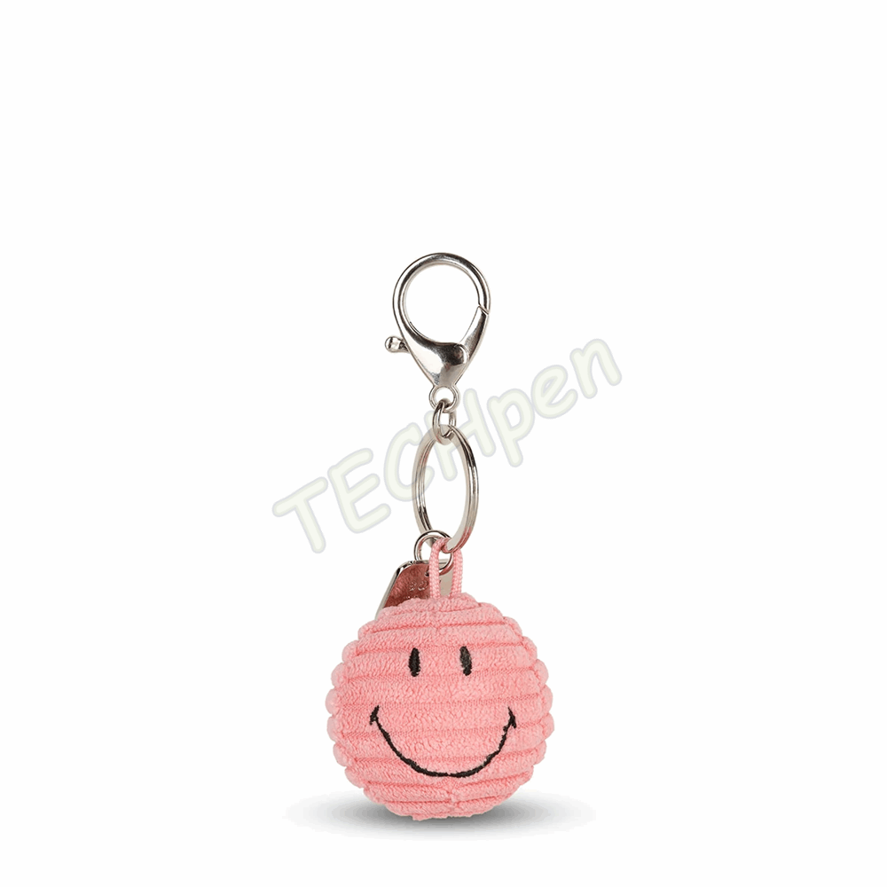 BONTON 35004113 SMILEY KEYCHAIN ECO CORDUROY - 4,5 CM - 2 BUBBLEGUM PINK