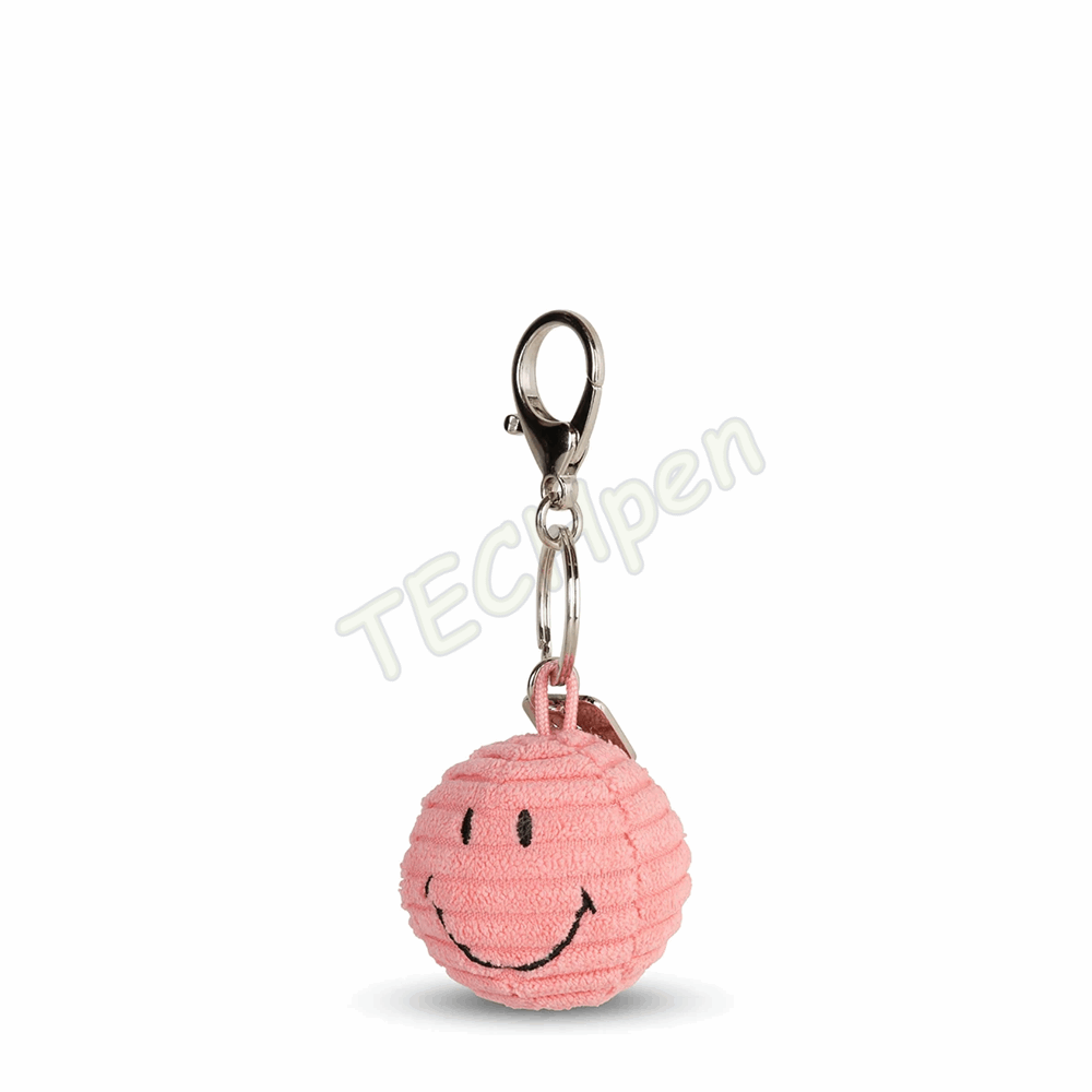 BONTON 35004113 SMILEY KEYCHAIN ECO CORDUROY - 4,5 CM - 2 BUBBLEGUM PINK