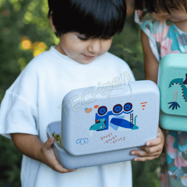 KOZIOL Lunch Box with separation bowl CANDY GREY TRUCKS 8343747
