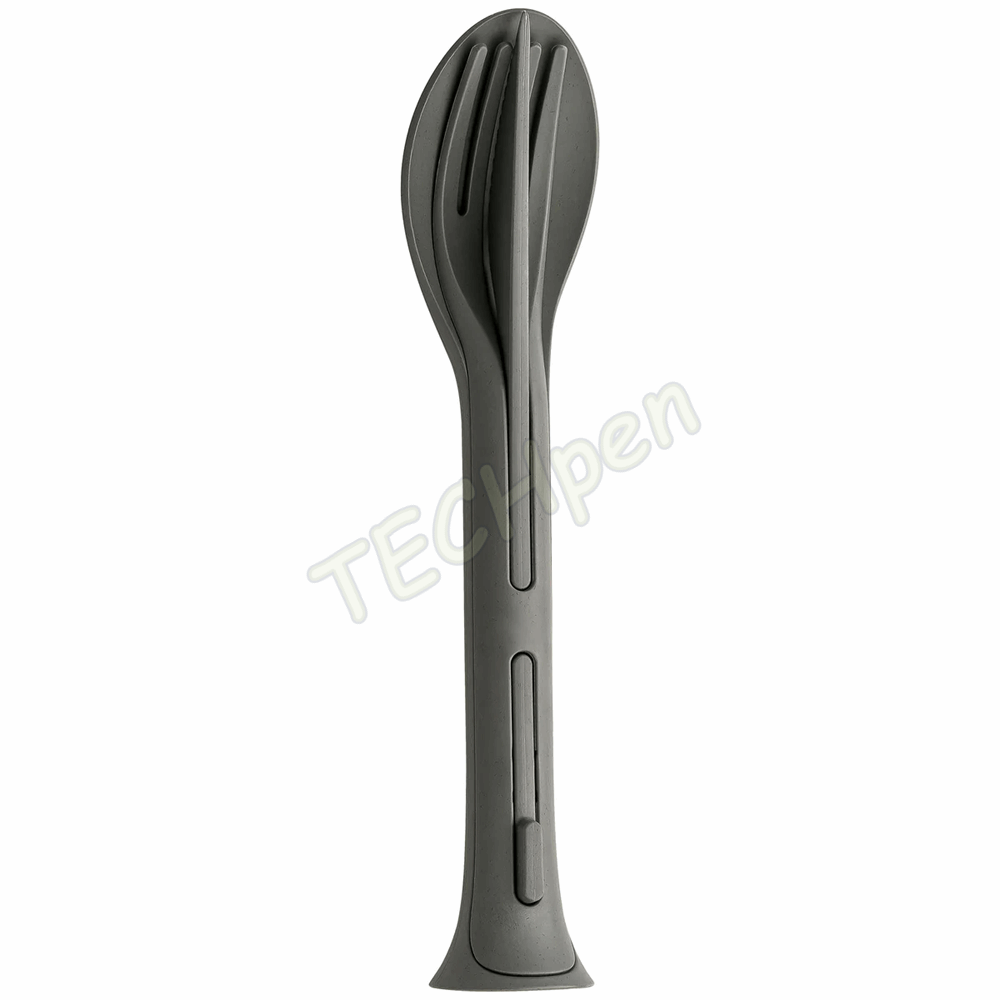 KOZIOL CUTLERY SET 3-PIECES KLIKK POCKET  NATURE ASH GREY 4036701