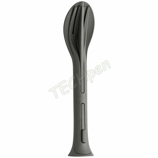 KOZIOL CUTLERY SET 3-PIECES KLIKK POCKET  NATURE ASH GREY 4036701