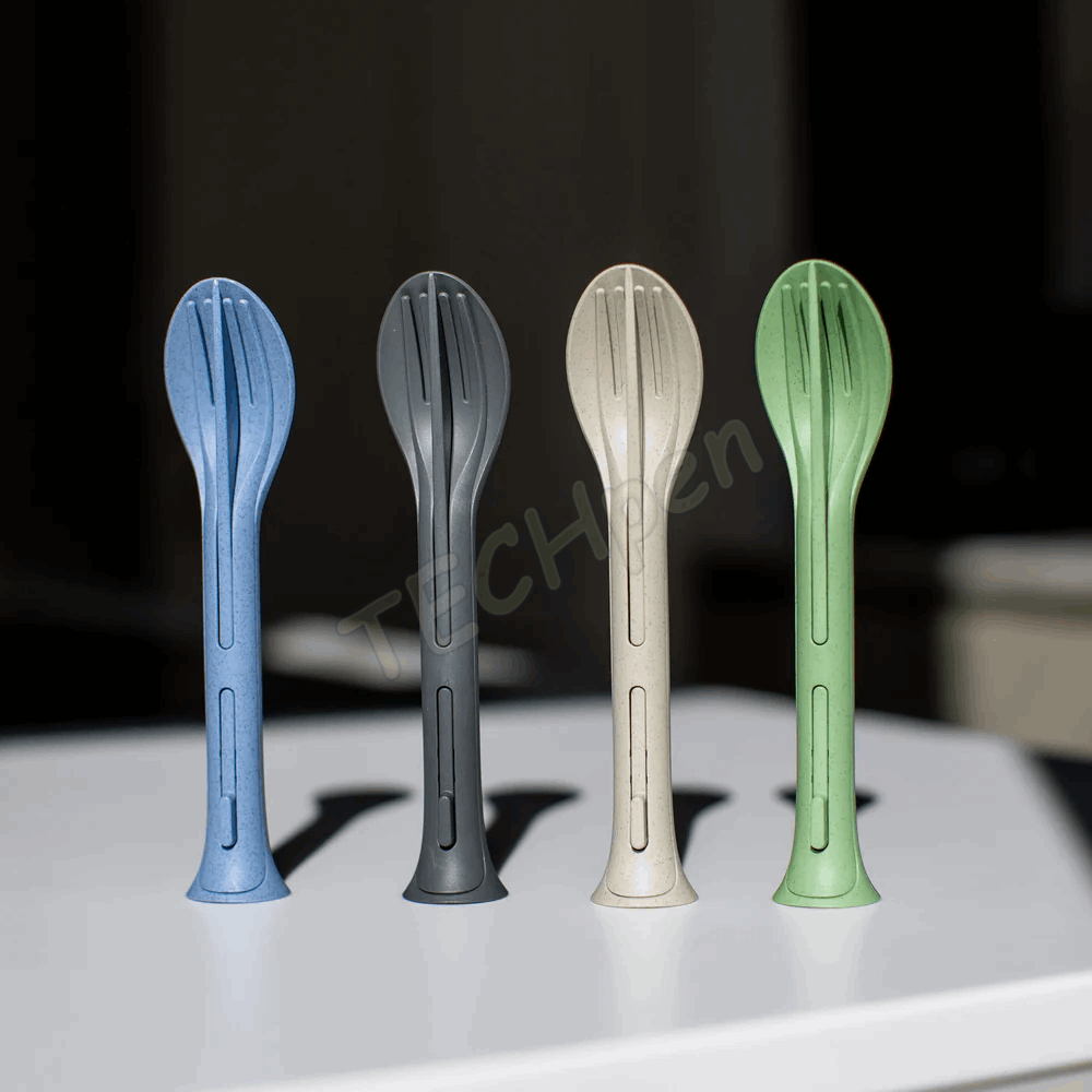 KOZIOL CUTLERY SET 3-PIECES KLIKK POCKET  NATURE ASH GREY 4036701