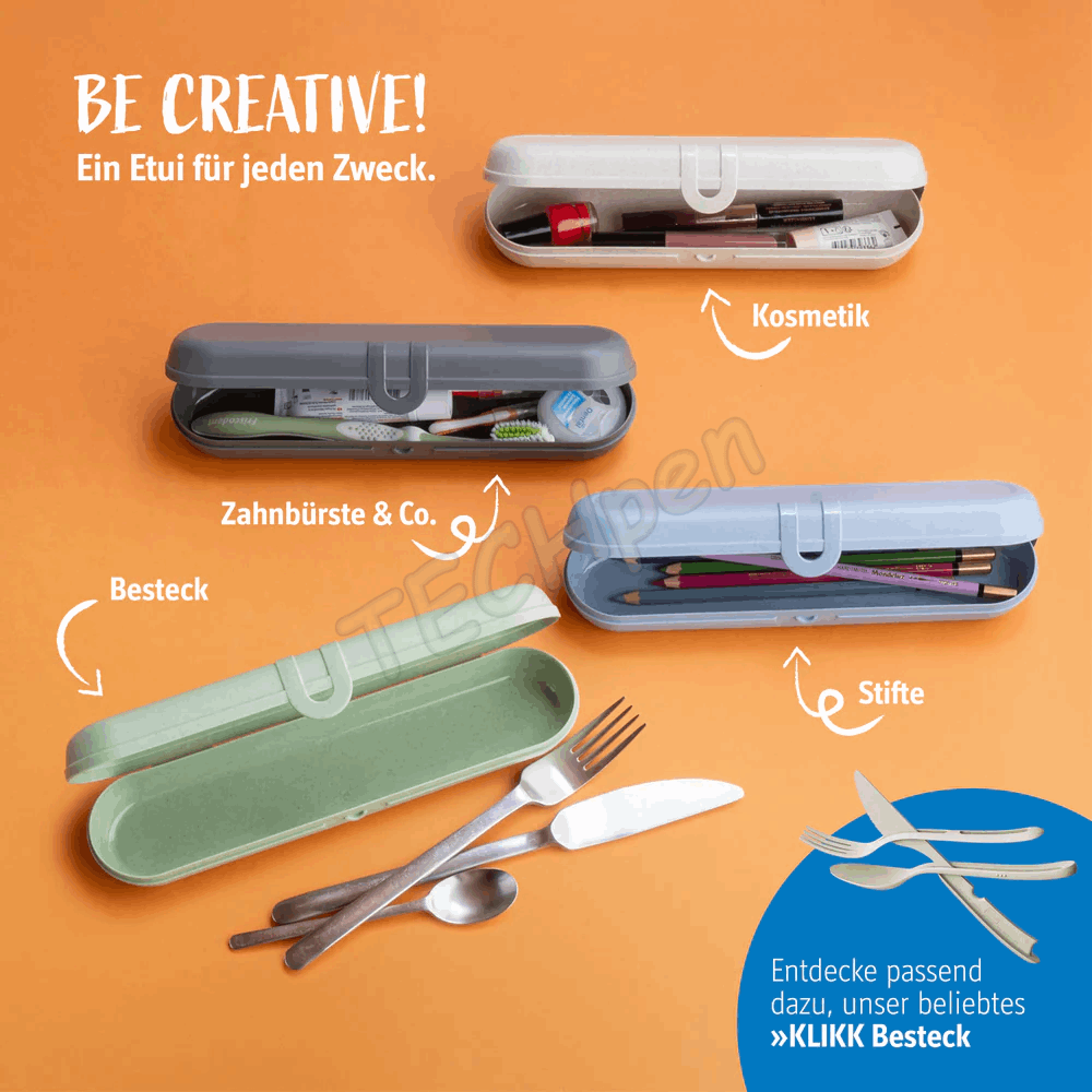 KOZIOL CUTLERY CASE KLIKK ETUI NATURE ASH GREY 7034701