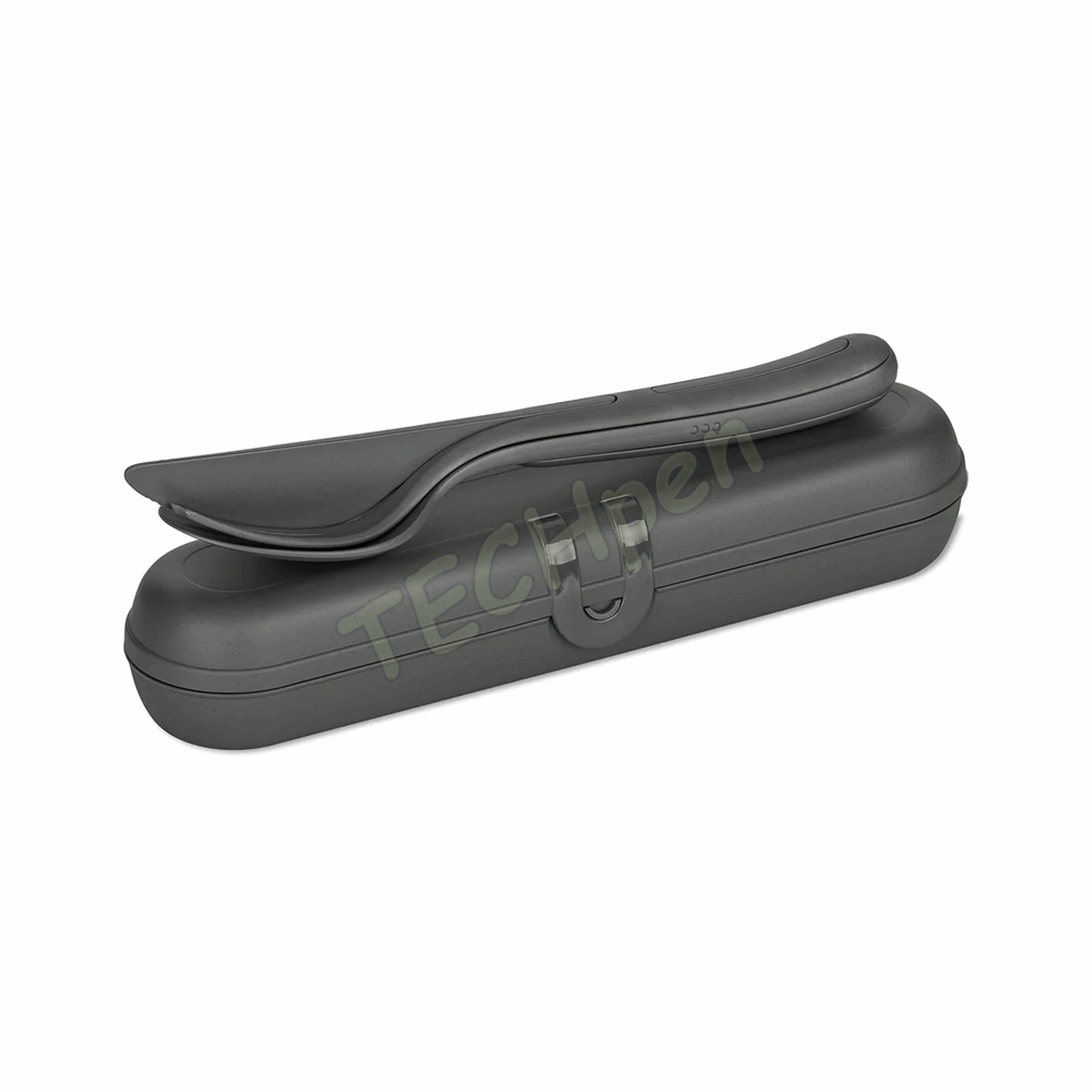 KOZIOL CUTLERY CASE + CUTLERY SET KLIKK READY NATURE ASH GREY SET OF 2 7070701