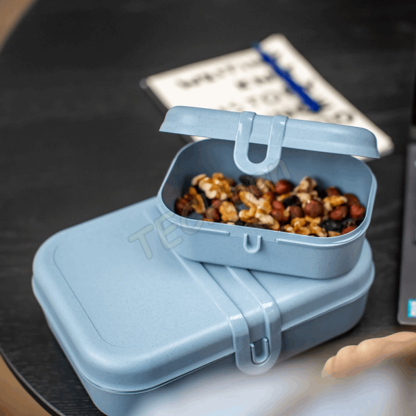 KOZIOL LUNCH BOX SET + CUTLERY SET PASCAL READY NATURE FLOWER BLUE 7168716