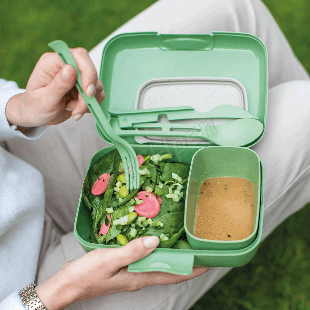 KOZIOL LUNCH BOX SET + CUTLERY SET CANDY READY NATURE 7272703