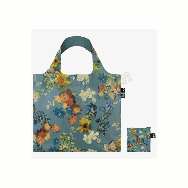 LOQI VGM.AB VAN GOGH VGM 50TH ANNIVERSARY BOUQUET / FLOWER PATTERN BLUE CANVAS